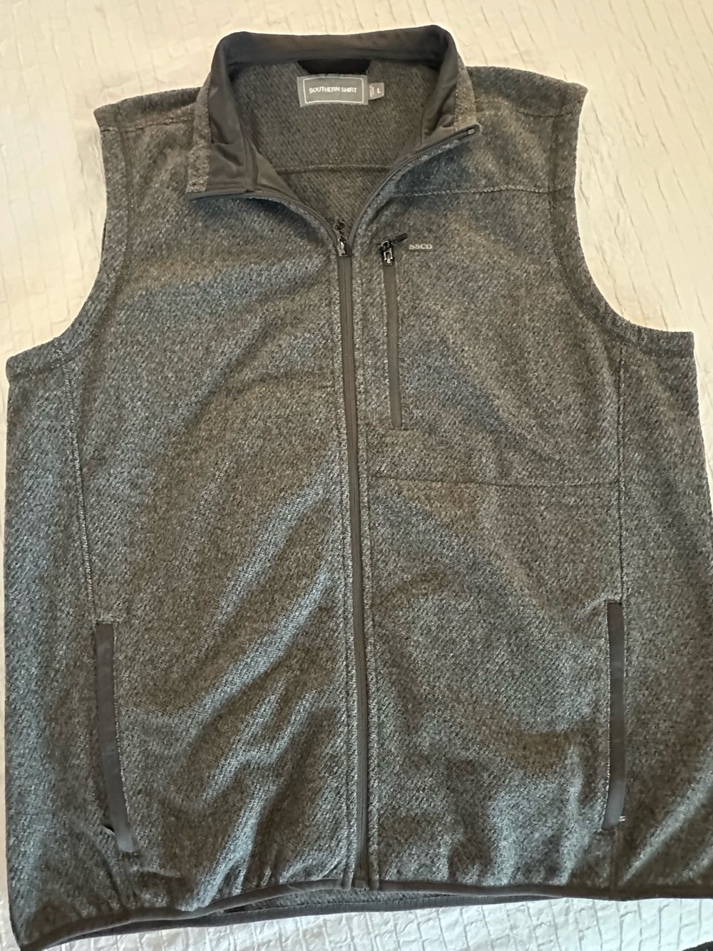 The Southern Shirt Company Gray Zip-Front Fleece Vest